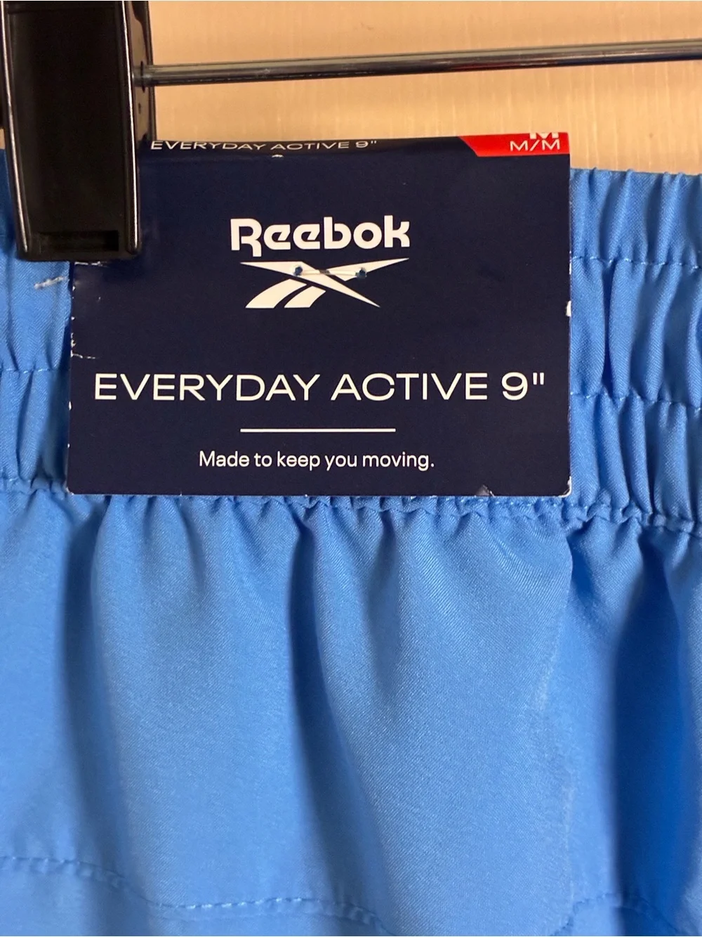 Reebok Men’s Light Blue Athletic Shorts with Drawstring